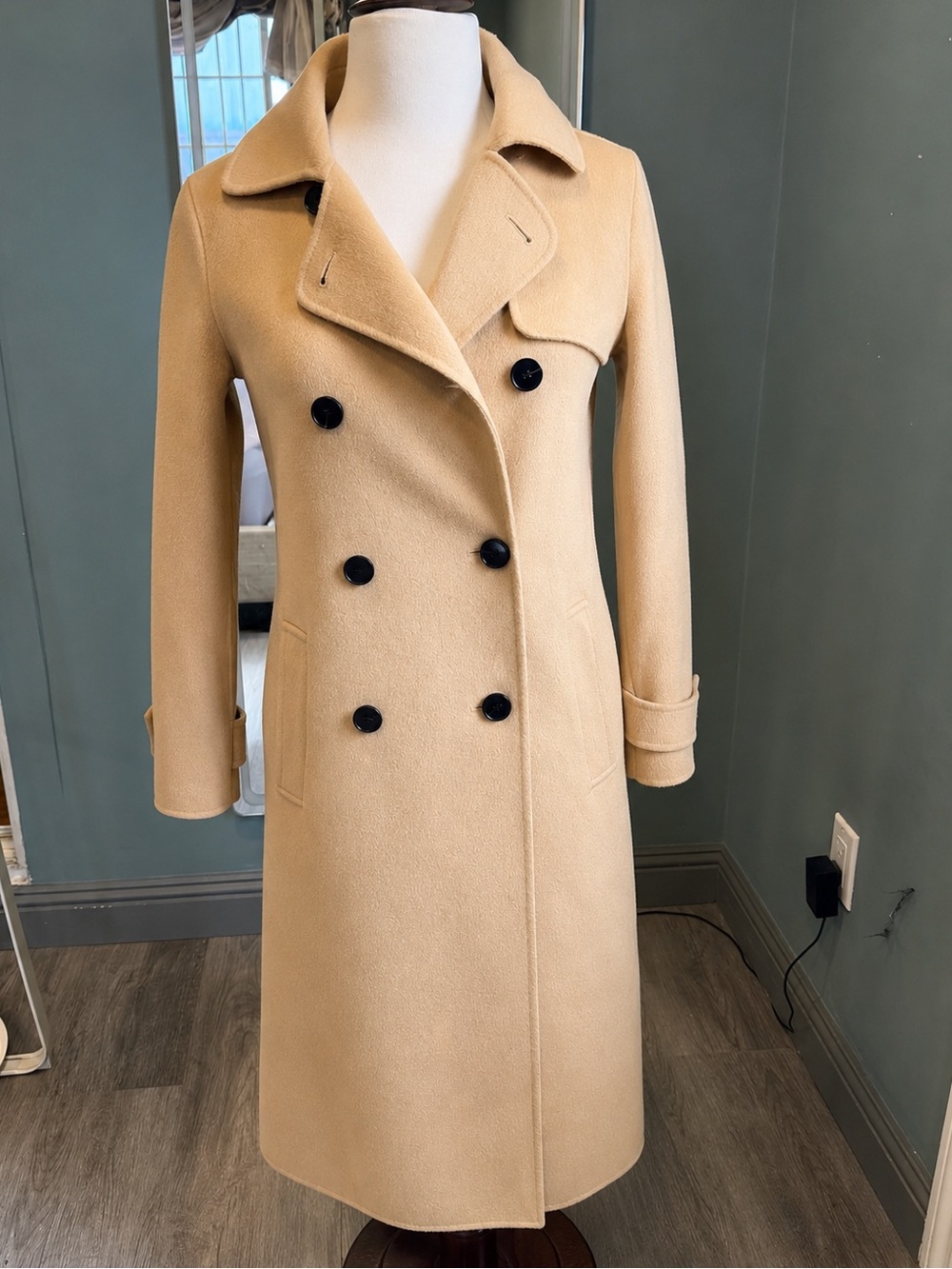 70% Wool 30% Cashmere Camel Long Coat Double Breasted Coat